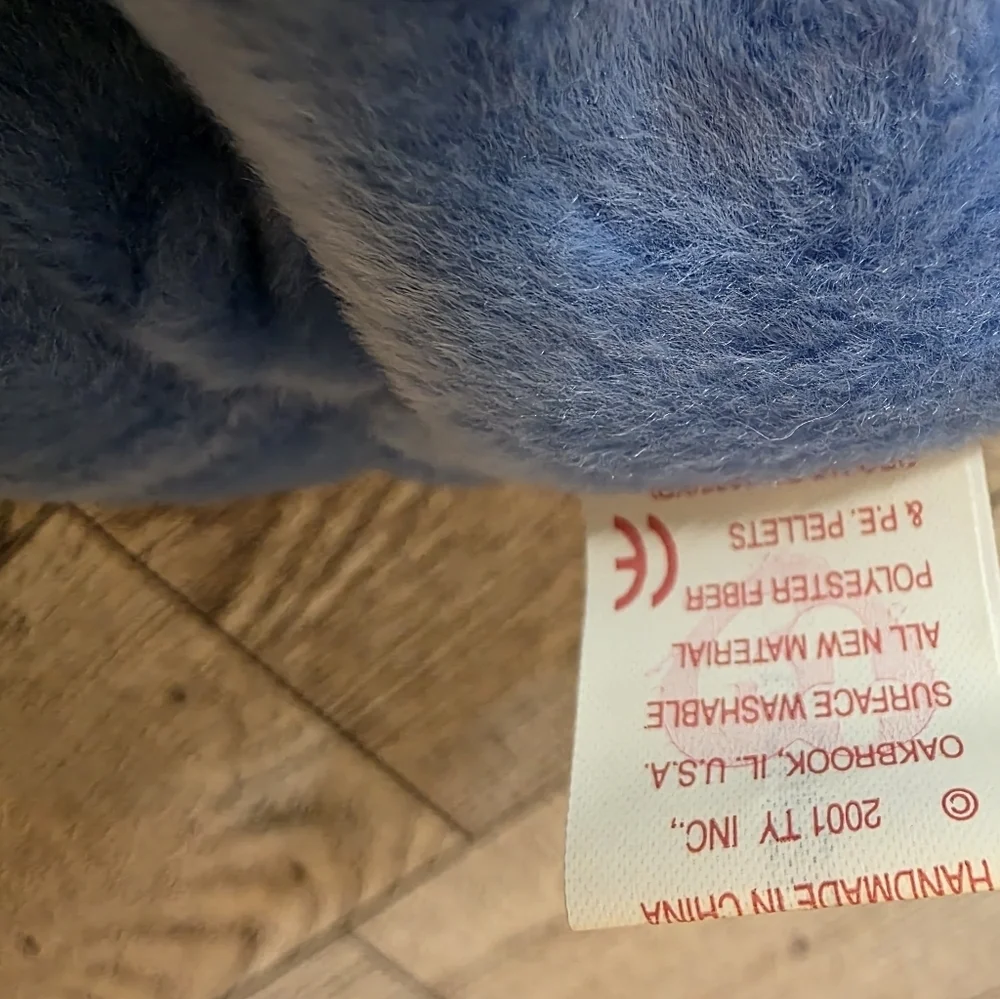 Ty America Light Blue Plush Bear with Flag Patch